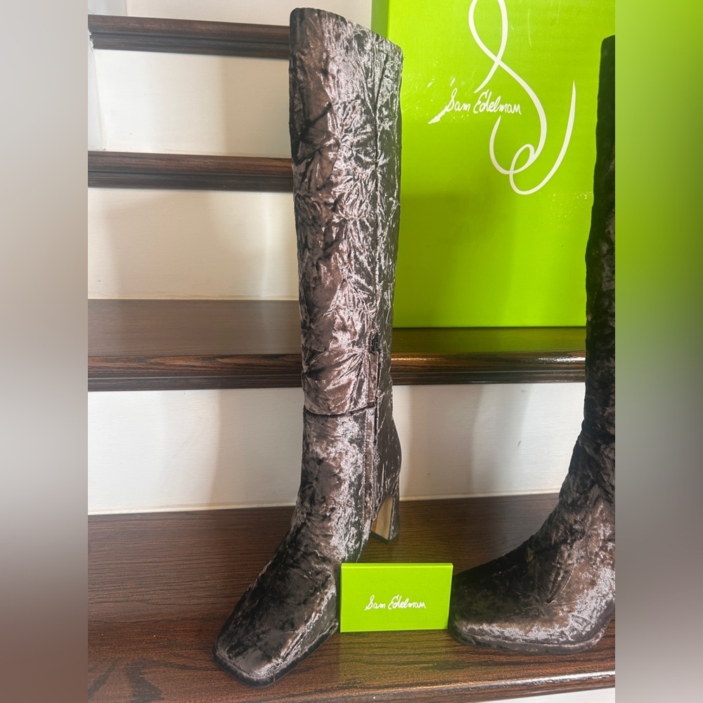 Women’s Sam Edelman Boots, Isabel Knee High Boots, Velvet, Sz. 7 1/2 M - Picture 8 of 12